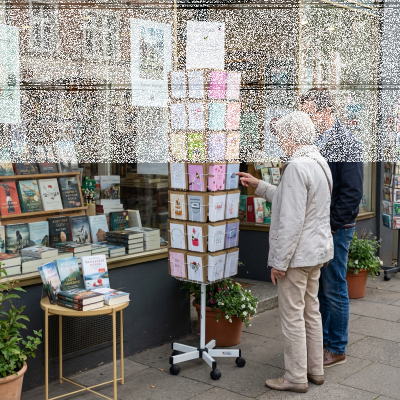 Kartenständer in der Buchhandlung – wie er Kund:innen anzieht - Kartenständer Buchhandlung – Kundenfrequenz steigern mit Grußkarten