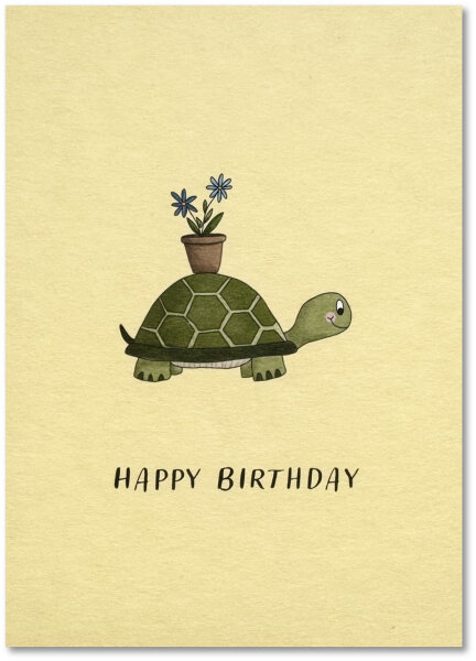Schildkröte mit Blumen foliert mit Schutzfolie inkl. Briefmschlag
