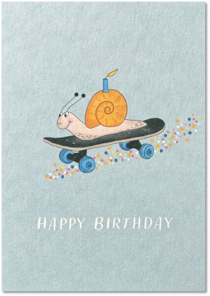 Schnecke mit Skateboard