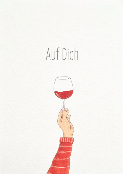 Rotwein auf dich foliert mit Schutzfolie inkl. Briefmschlag