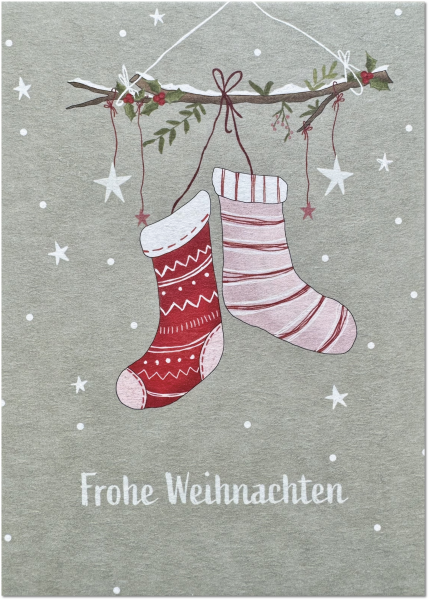 Weihnachtssocken und Sterne foliert mit Schutzfolie inkl. Briefmschlag