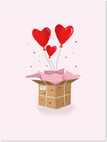 Paket mit Herzen