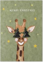 Weihnachtsgiraffe foliert mit Schutzfolie inkl. Briefmschlag