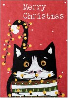 große Katze Weihnachten foliert mit Schutzfolie...