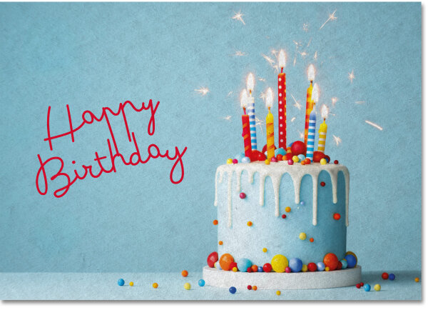 blue birthday cake