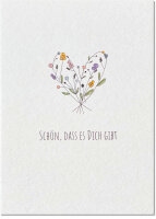 Schön dass es dich gibt Blumenherz foliert inkl....