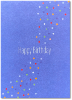 Happy Birthday Punkte blau foliert inkl. Umschlag