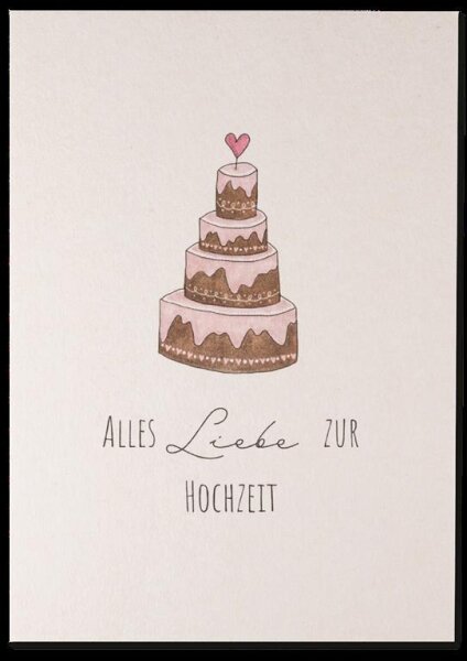 Alles Liebe zur Hochzeit Torte unfoliert ohne Umschlag