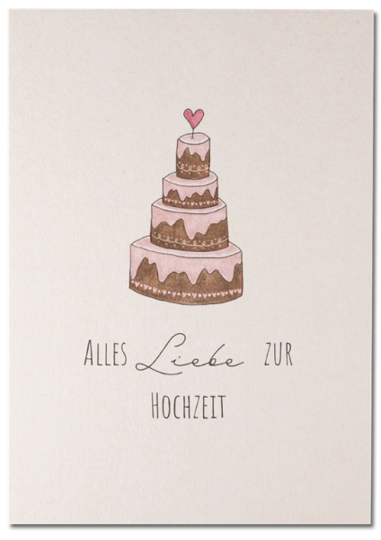 Alles Liebe zur Hochzeit Torte unfoliert ohne Umschlag