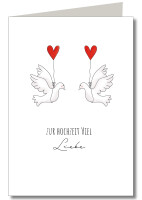 2 Tauben Hochzeitskarte