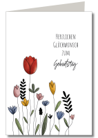 Blumenwiese Geburtstag mit Schutzfolie inkl. Briefumschlag