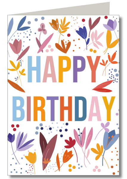 Wild Flower - Happy Birthday ohne Folie inkl. Briefumschlag