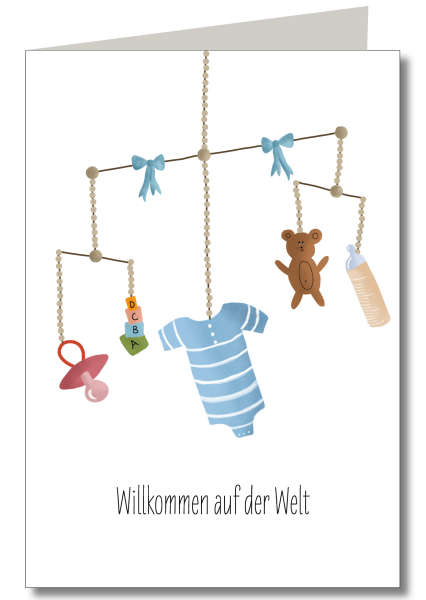 Baby Mobile Klapp ohne Folie inkl. Briefumschlag