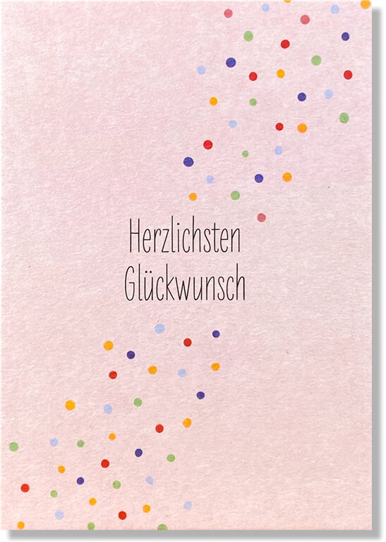 Herzlichsten Glückwunsch rosa - Geburtstagskarte voller Zuneigung  K