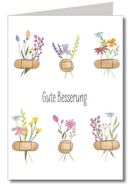 Blumenpflaster Gute Besserung mit Schutzfolie incl. Briefumschlag