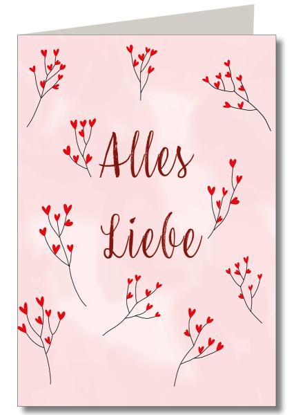 Aquarell Alles Liebe mit Schutzfolie incl. Briefumschlag