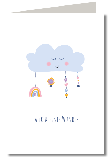 Babywolke mit Anh&auml;ngern ohne Folie incl. Briefumschlag