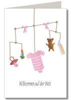 Baby Mobile rosa mit Schutzfolie inkl. Briefumschlag