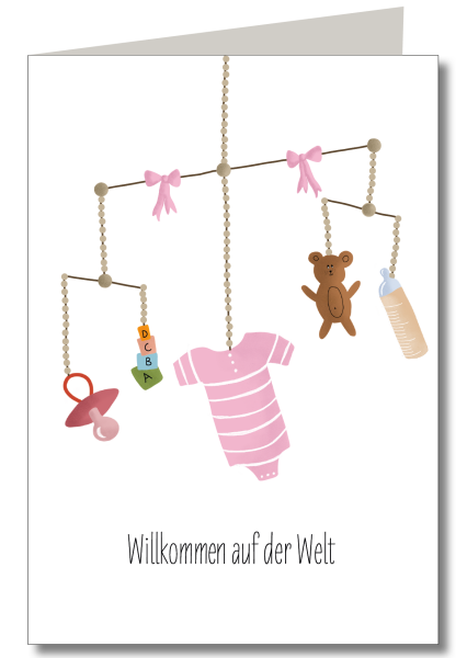 Baby Mobile rosa ohne Schutzfolie inkl. Briefumschlag