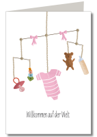 Baby Mobile rosa ohne Schutzfolie inkl. Briefumschlag