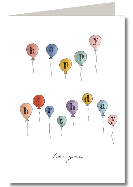 doppelreihige Ballons Klapp ohne Schutzfolie inkl. Briefumschlag