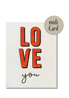 Midikarte Love you mit Schutzfolie inkl. Briefumschlag