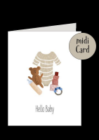 Midikarte Hello Baby ohne Schutzfolie inkl. Briefumschlag