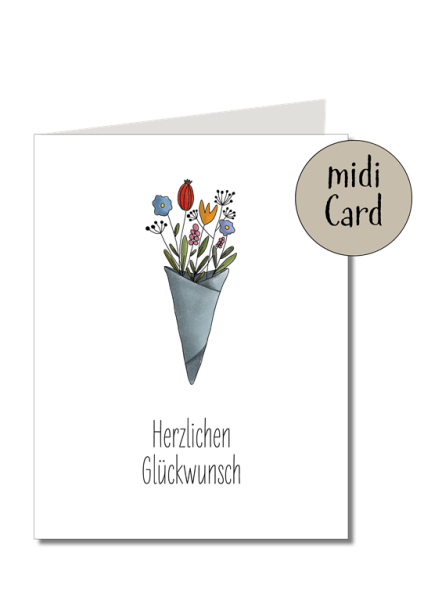Midikarte Blumenstrau&szlig; mit Schutzfolie inkl. Briefumschlag
