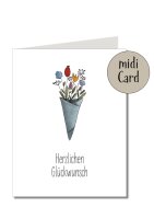 Midikarte Blumenstrau&szlig; ohne Schutzfolie inkl....
