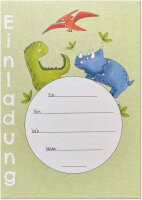 Einladung Dino foliert mit Schutzfolie inkl. Briefmschlag