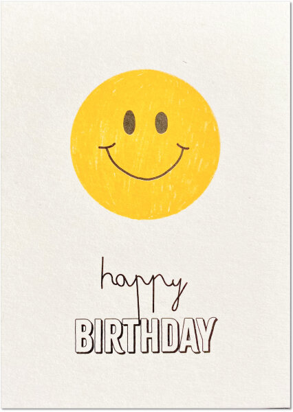 Smiley Happy Birthday unfoliert ohne Umschlag