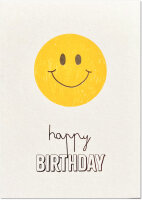 Smiley Happy Birthday unfoliert ohne Umschlag
