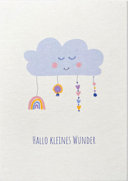 Babywolke kleines Wunder Holzschliffpappe